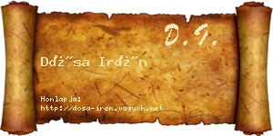 Dósa Irén névjegykártya
